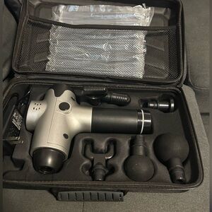 Silver and Black Massage Gun Set